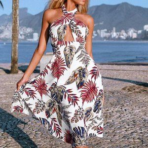 CUPSHE Kara Tropical Halter dress